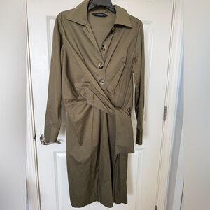 Zara Olive Green Shirt Dress